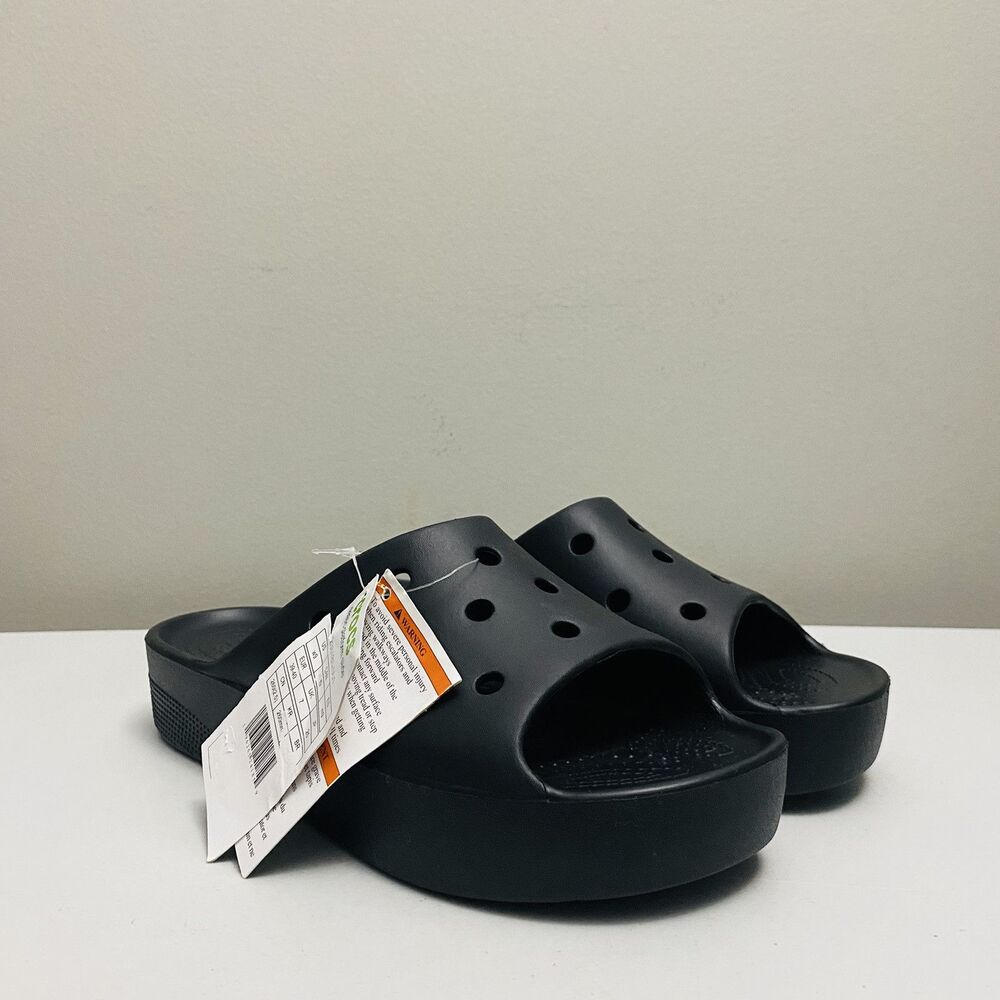 CROCS Iconic Comfort Womens Classic Platform Slide 208180-001 Black Size 9 NWT